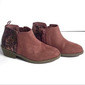 Old Navy Faux Suede and Snakeskin Ankle Boots